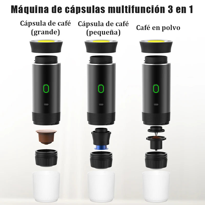 Portable Electric Espresso Maker - Cordless 3-in-1 Coffee Pot for Travel and Car Use
