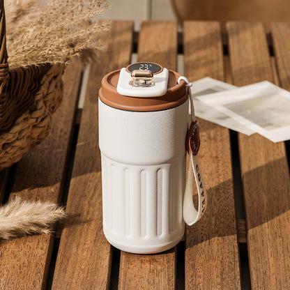 Smart Digital Thermal Bottle Portable Coffee Mug Stainless Steel Water Bottle In-Car Insulated Cup Keep Cold Vacuum Flasks 450Ml