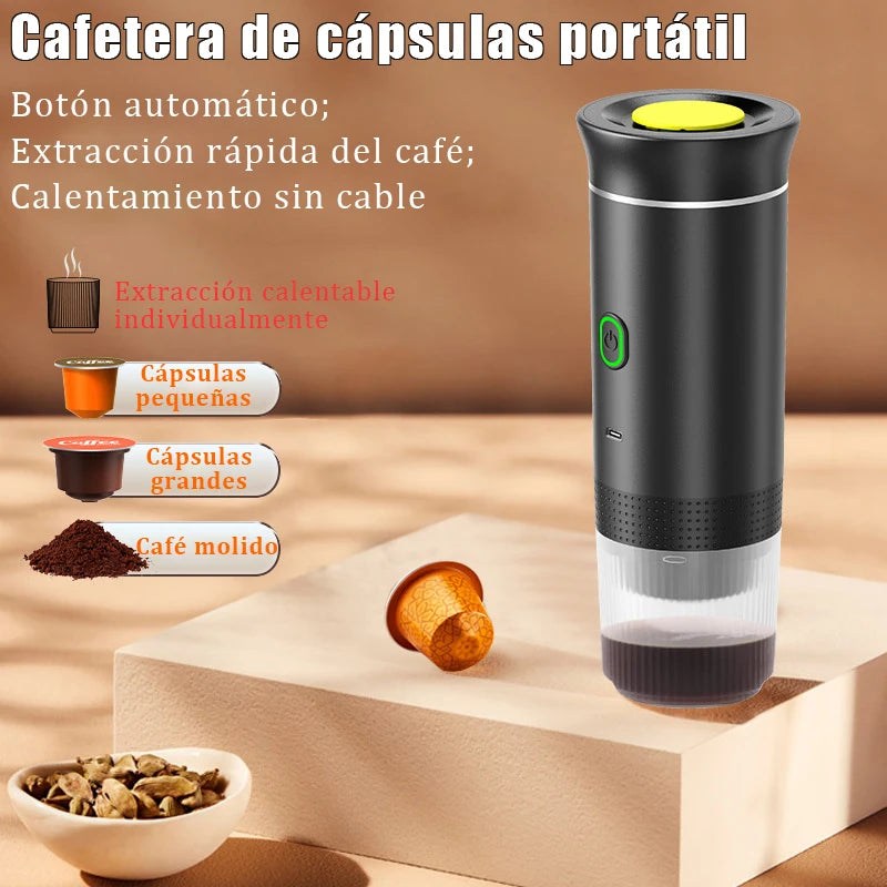 Portable Electric Espresso Maker - Cordless 3-in-1 Coffee Pot for Travel and Car Use