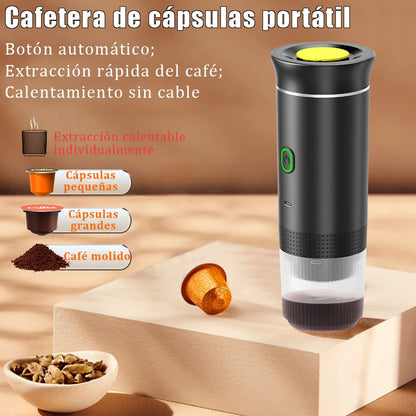 Portable Electric Espresso Maker - Cordless 3-in-1 Coffee Pot for Travel and Car Use