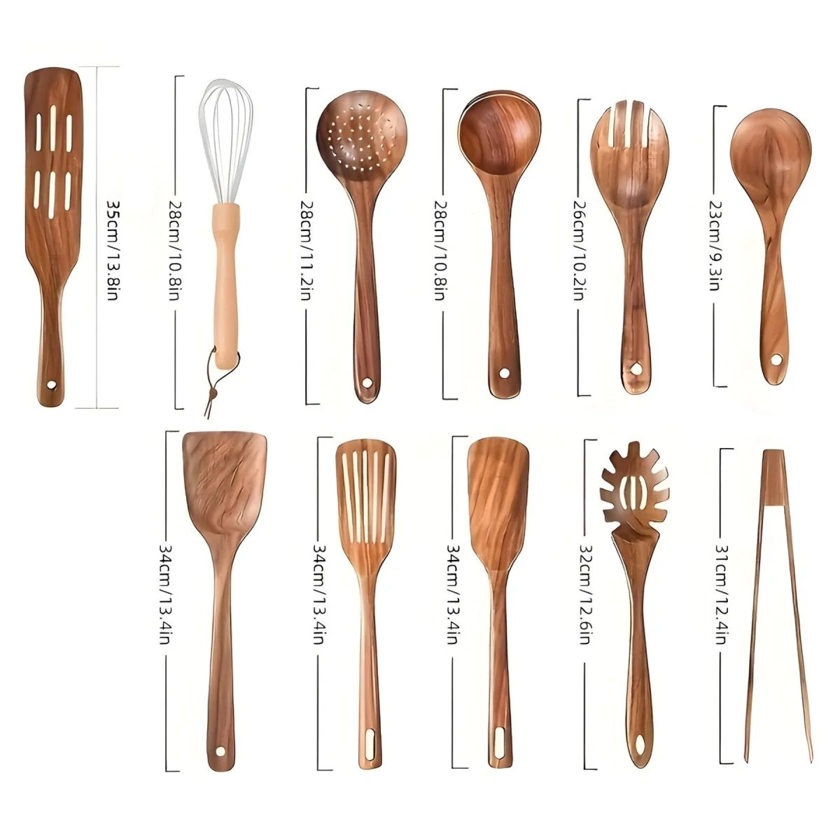 11-Piece Heat Resistant Wooden Kitchen Set - Woodchef