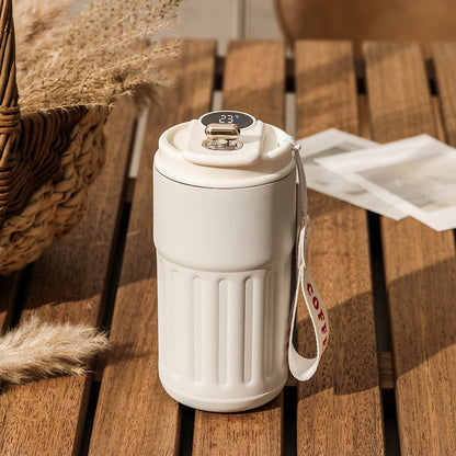 Smart Digital Thermal Bottle Portable Coffee Mug Stainless Steel Water Bottle In-Car Insulated Cup Keep Cold Vacuum Flasks 450Ml